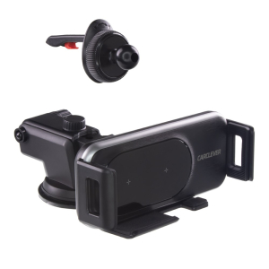 Motorický držák pro telefony - s bezdrátovým nabíjením QI s dvojitou cívkou / na sklo, palubní desku nebo do mřížky ventilace